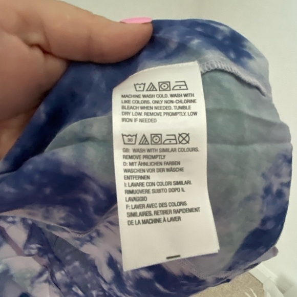 LOGO by Lori Goldstein Woven Lavender Tie Dye Vest w Print Cotton Panel XXS - Picture 10 of 14